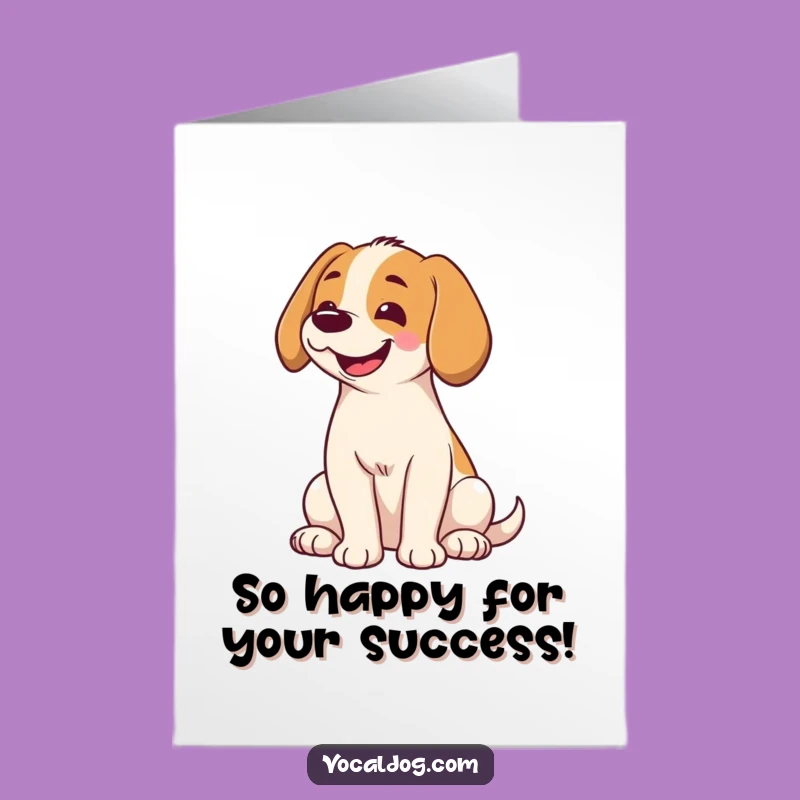 Free Printable Congrats Card: Head-Tilted Dog, Big Smiles All Around!