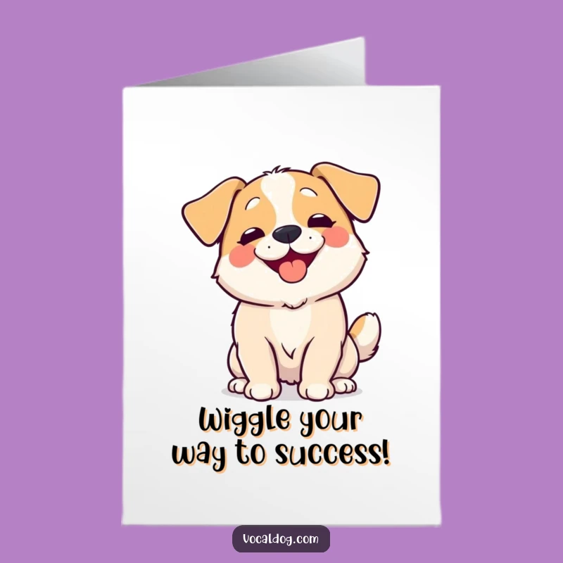 Free Printable Congrats Card: Wiggle Dog Success, Hilarious Achievement Downloadable Gift