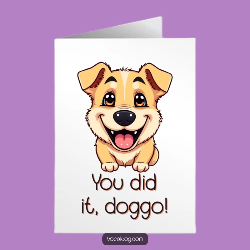 Free Printable Congrats Card: Goofy Dog Grin, Joyful Downloadable Gift