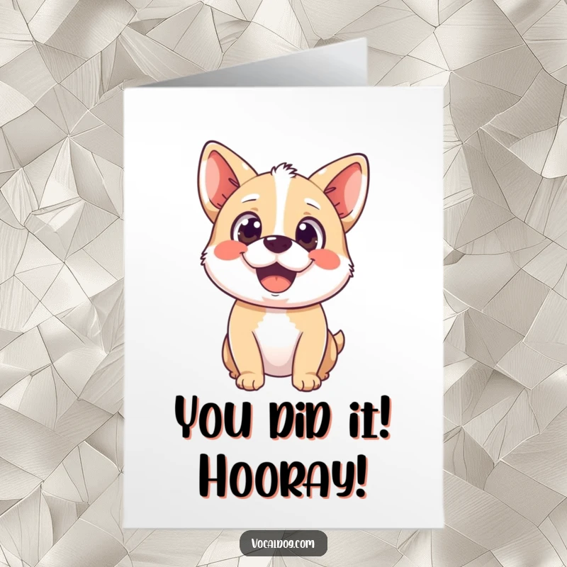 Funny Free Printable Congratulations Card showing a delighted dog with pure bliss, celebrating a special achievement with infectious joy.
