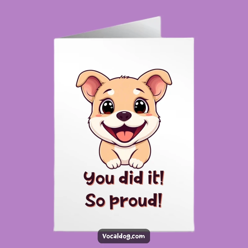 Free Printable Congrats Card: Sparkly Dog Grin, Funny Downloadable Greeting