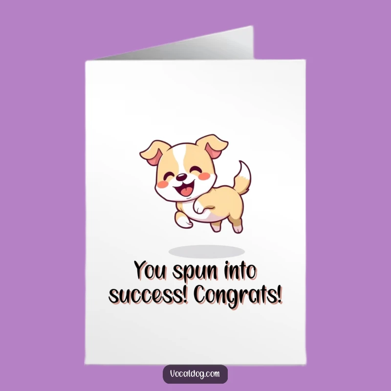 Free Printable Congrats Card: Dizzy Dog Celebration for Your Success