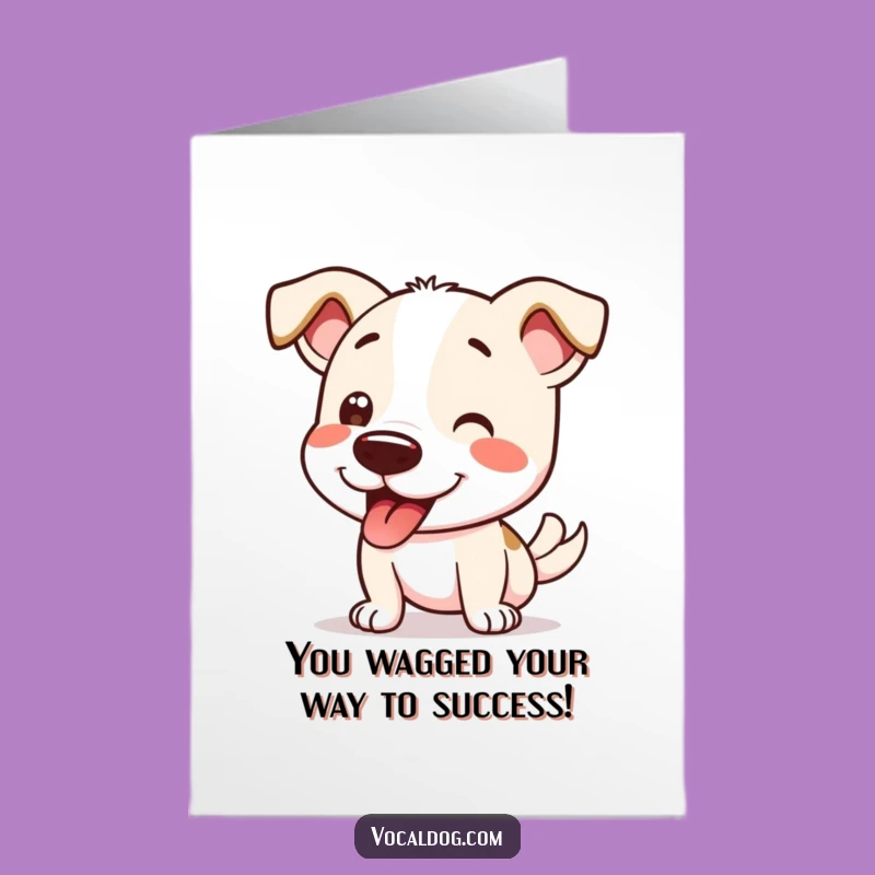 Free Printable Congrats Card: Dog Wiggle Celebration, Humorous Downloadable