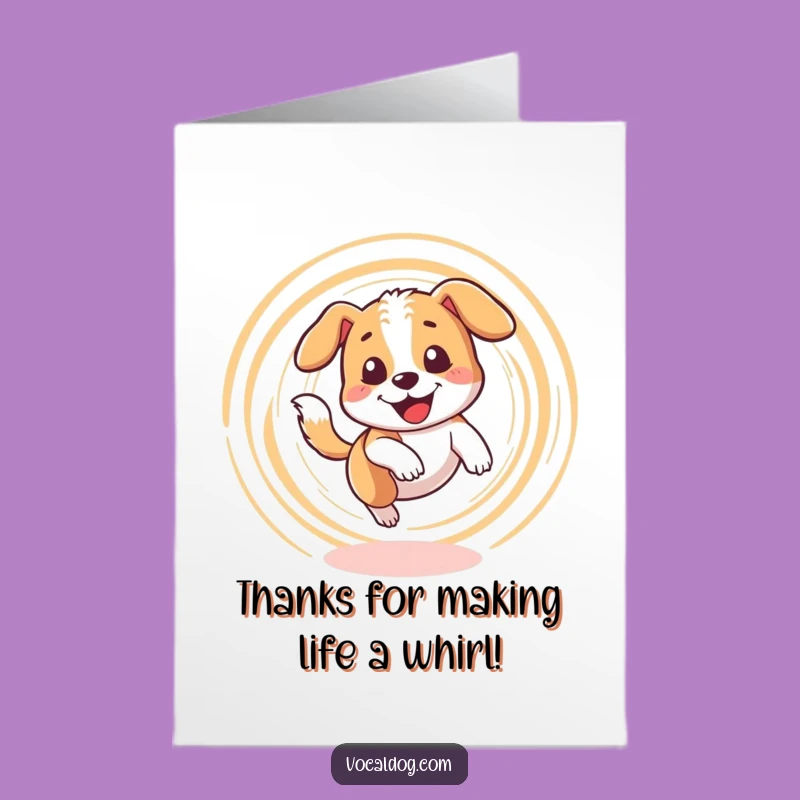Free Printable Thank You Card: Dizzy Dog Gratitude, Downloadable Gift