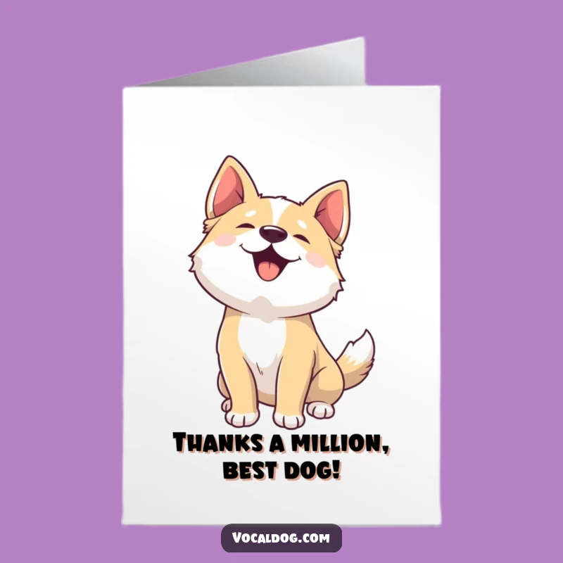 Free Printable Thank You Card: Grateful Woofing Dog for a Kind Downloadable Gift