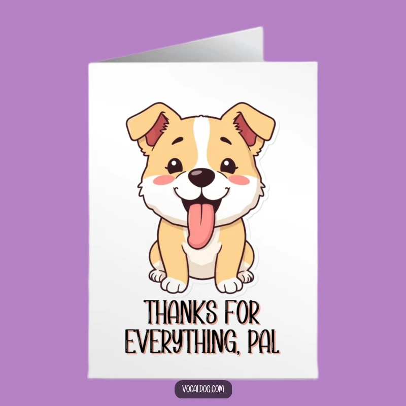 Free Printable Thank You Card: Happy Panting Dog, Heartwarming Downloadable Gift