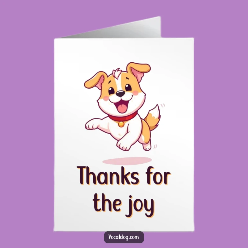 Free Printable Thank You Card: Joyful Runner Dog for a Fun Downloadable Gift