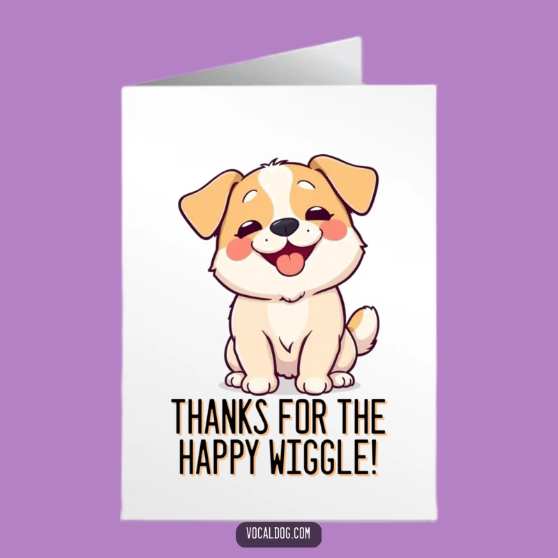 Free Printable Thank You Card: Wiggle Dog Thanks, Funny Gratitude Downloadable Gift