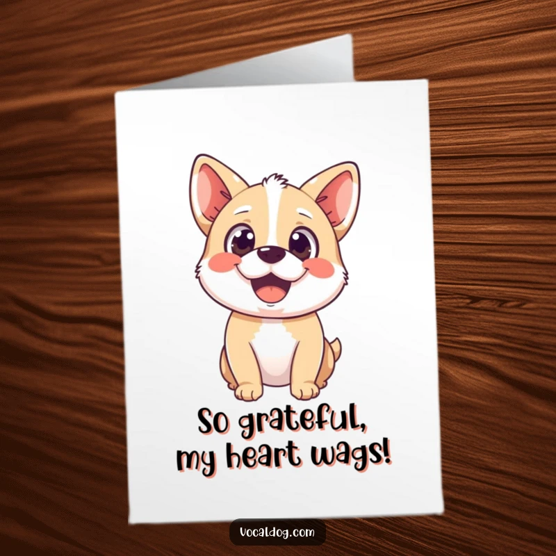 Funny Free Printable Thank You Card featuring a blissfully happy dog, conveying sincere appreciation with a delightful gaze and joyful spirit.