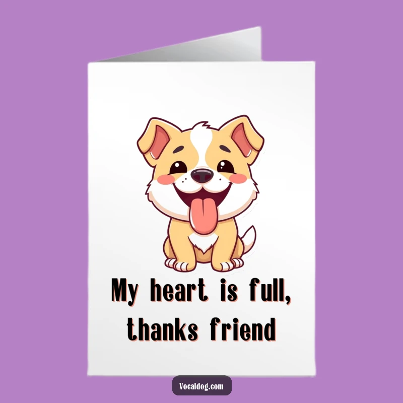 Free Printable Thank You Card: Happy Tongue-Out Dog Expresses Thanks!