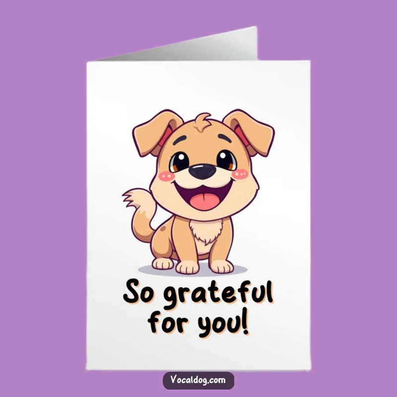 Free Printable Thank You Card: Happy Dog Smile, Funny Downloadable Gift Expressing Thanks