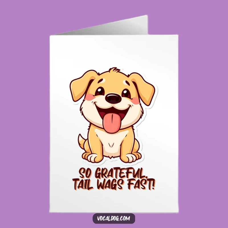 Free Printable Thank You Card: Tongue-Out Dog Grin, Funny Downloadable Thanks!