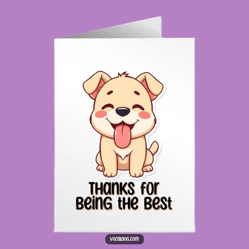Free Printable Thank You Card: Content Dog's Tongue Out for Gratitude