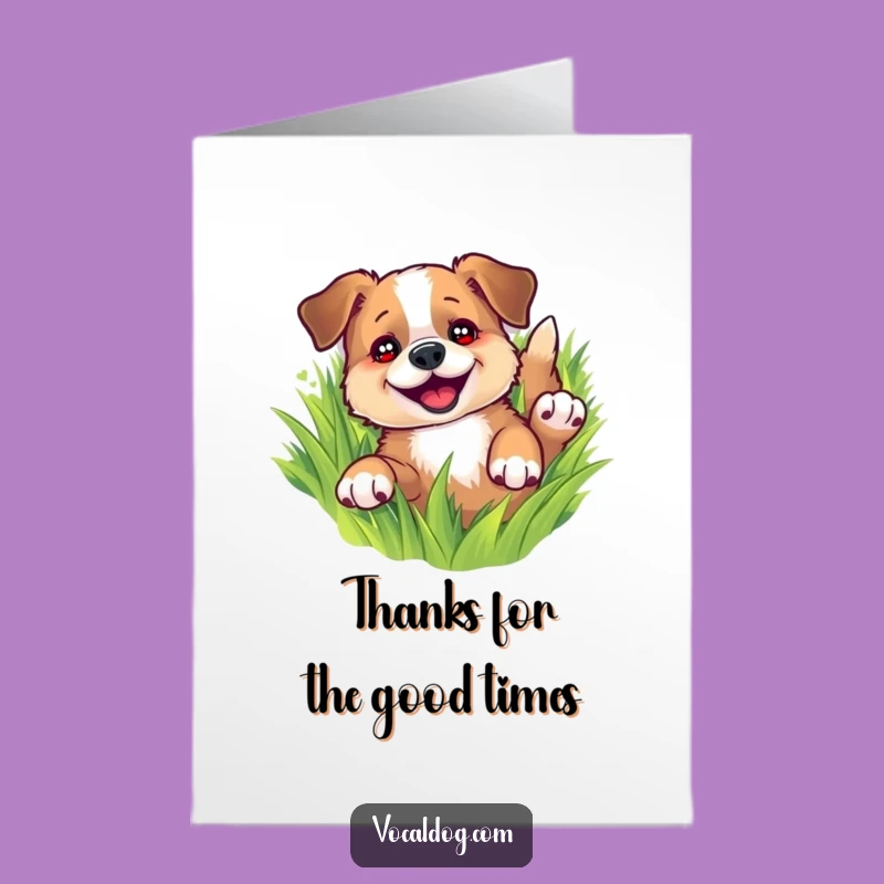 Free Printable Thank You Card: Rolling Dog Gratitude for Your Kindness