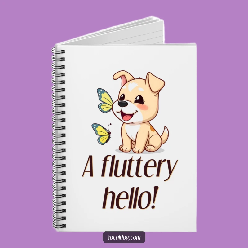 Funny Dog Butterfly Bark Notebook: Jot Down Happy Encounters!