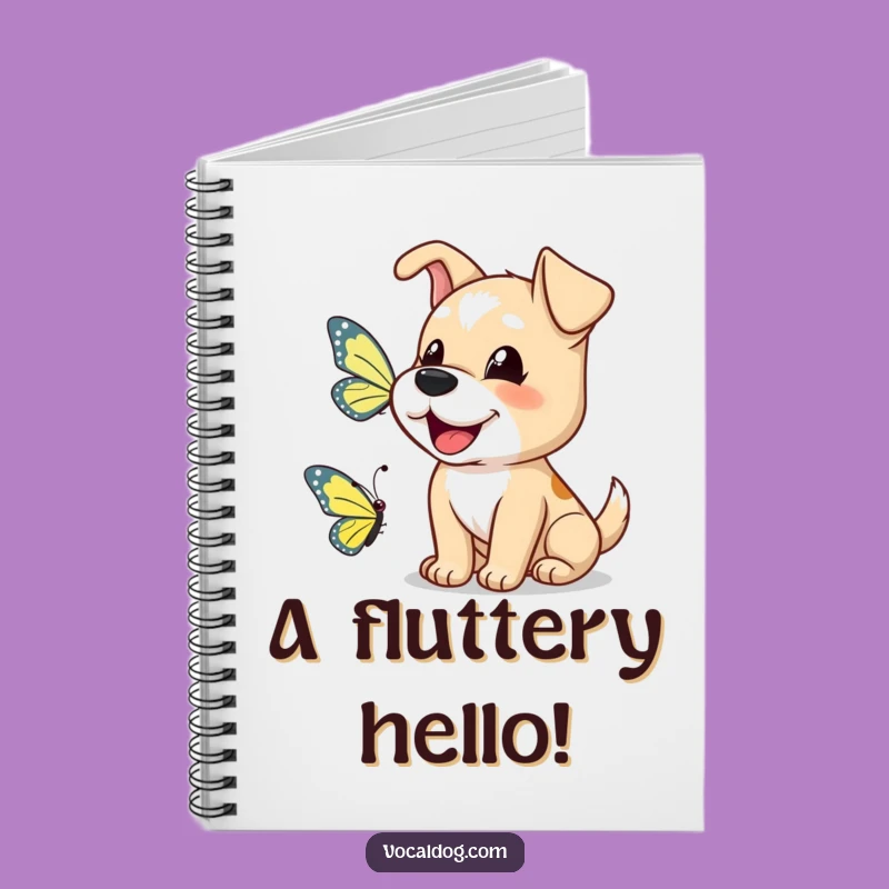 Funny Dog Butterfly Bark Notebook: Jot Down Happy Encounters!