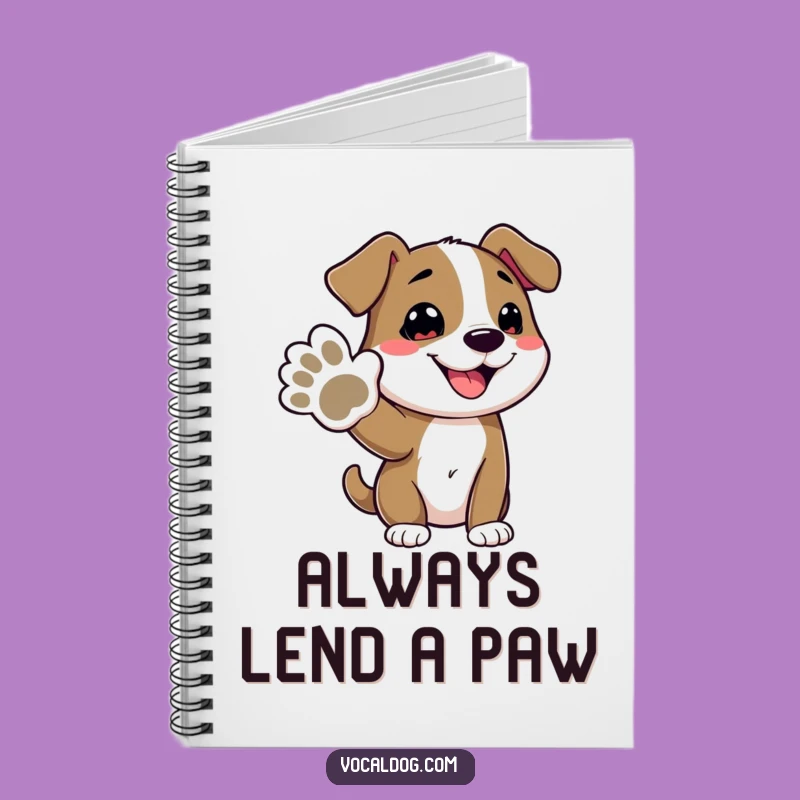 Funny Dog Offering Paw Notebook: Jot Down Ideas with a Grinning Canine Companion
