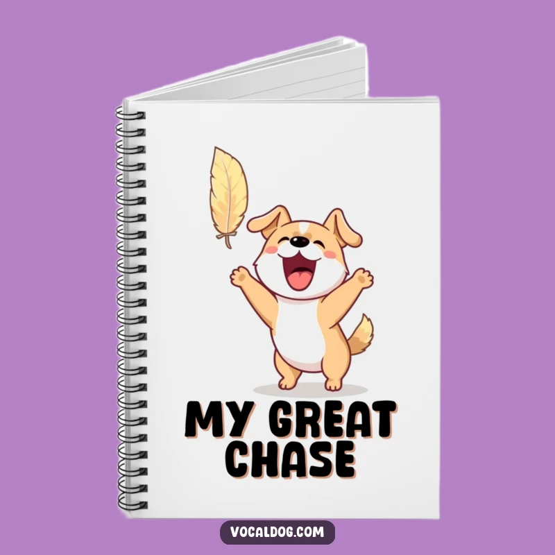 Funny Barking Dog Notebook: Feather Chase Journal, Perfect Funny Gift