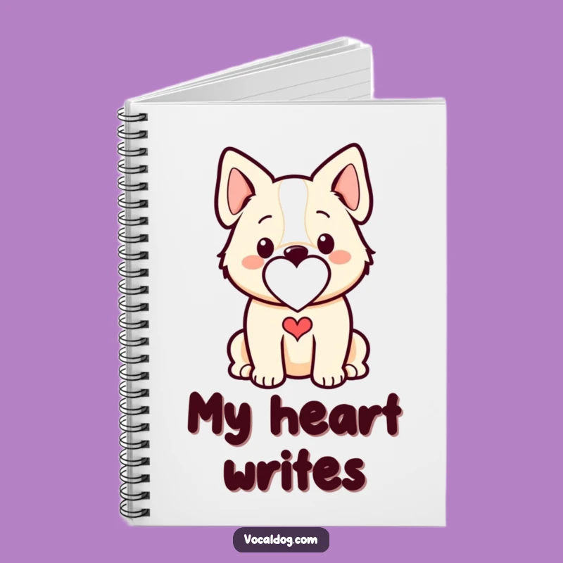 Funny Dog Heart Outline Notebook - Heartfelt Journal for Pet Lovers Gift