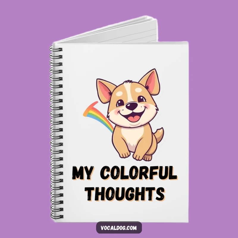 Funny Dog Notebook: Goofy Grin Rainbow Chase, Playful Notes Gift