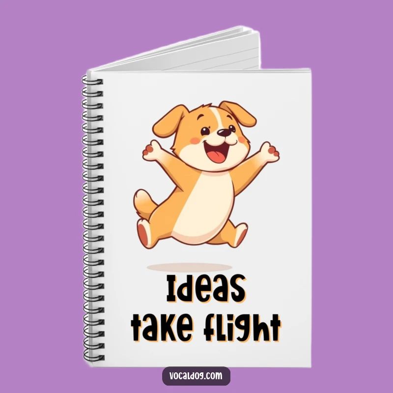 Funny Leaping Dog Notebook: Jot Down Ideas with Hilarious Canine Flair
