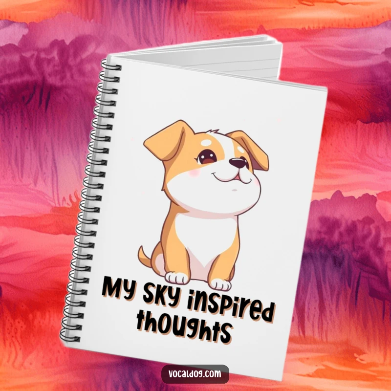 Funny Dog Notebook: A lined journal featuring a dog character gazing upwards at the sky, its face a picture of pure, unadulterated bliss.