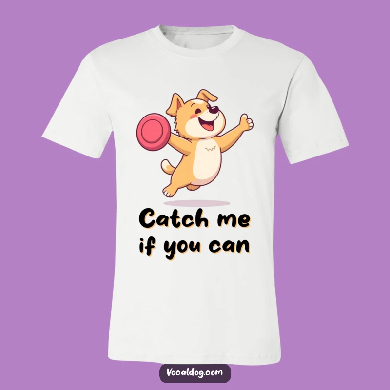 Funny Dog Frisbee Leap T-Shirt: Hilarious Pup Action Tee, Perfect Warm Weather Gift