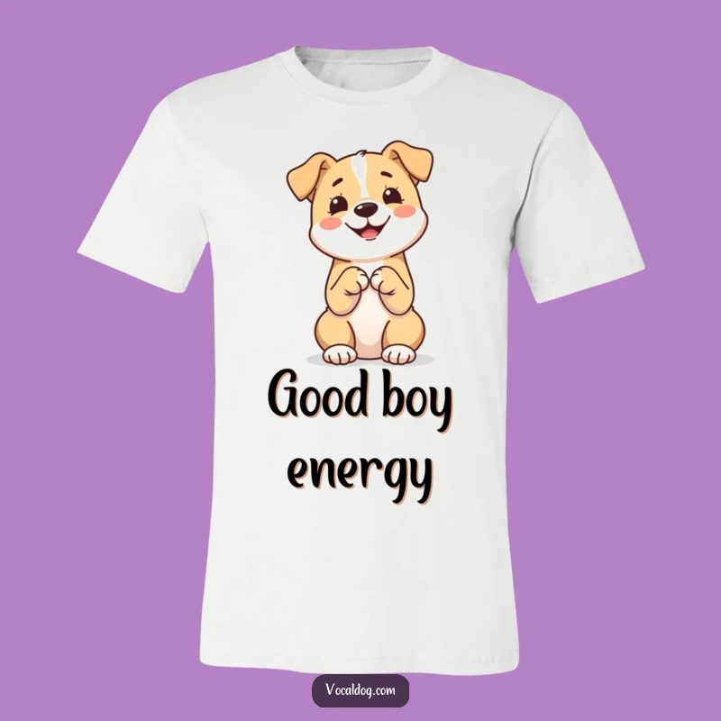 Funny Zen Dog T-Shirt: Sitting Paws Together, Relaxed Pet Apparel Gift