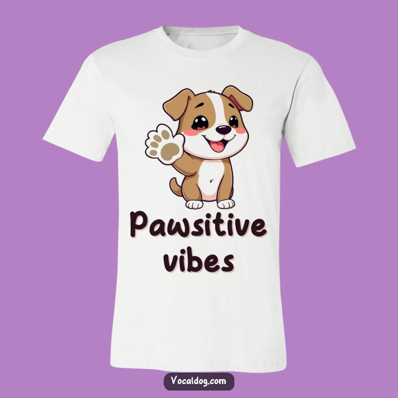Funny Dog Offering Paw T-Shirt: Wearable Humor for Happy Pups and People