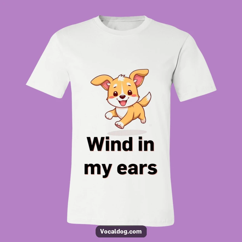 Funny Dog Running T-Shirt: Express Your Joy with Flappy Ears Fun