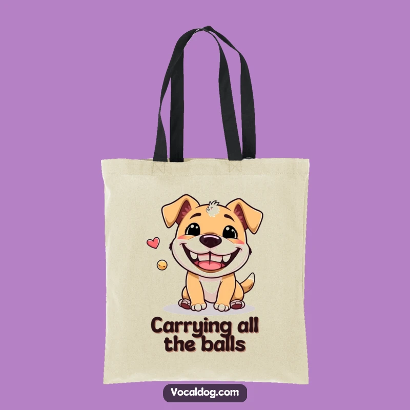 Funny Fetch Dog Tote Bag: Carry Your Fun, Grin Design, Great Humorous Gift