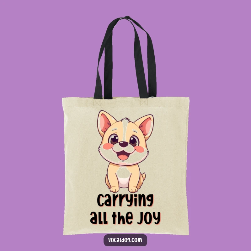 Funny Blissful Dog Tote Bag - Happy Dog Character, Pure Joy, Practical Gift