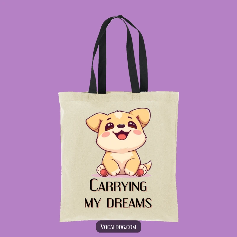 Funny Joyful Dog Tote Bag: Carry Your Essentials with Paws-Up Pup Charm