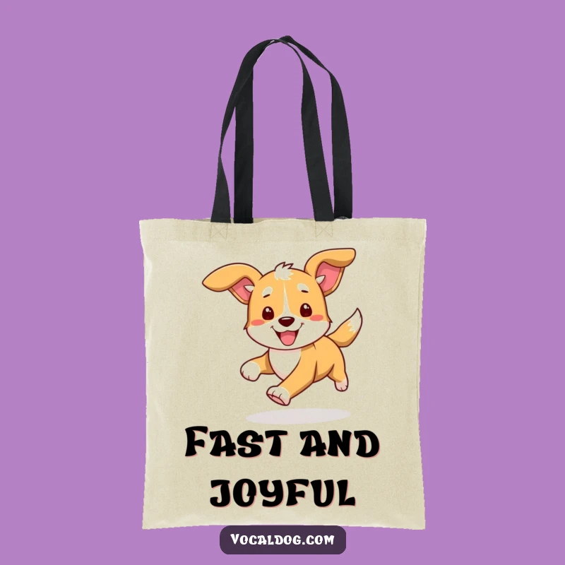 Funny Dog Running Tote Bag: Carry Your Adventures with Joyful Flair