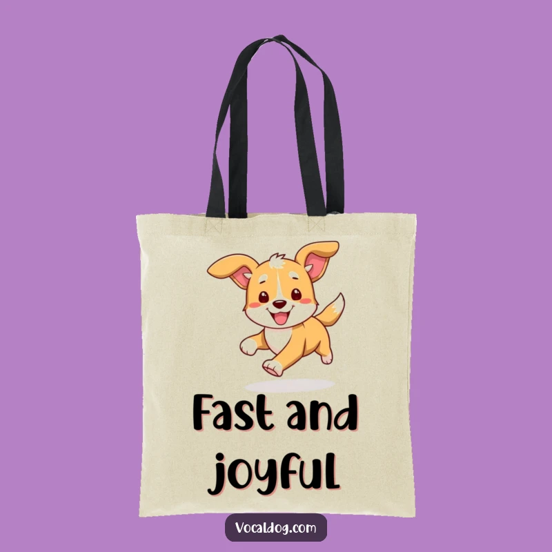 Funny Dog Running Tote Bag: Carry Your Adventures with Joyful Flair