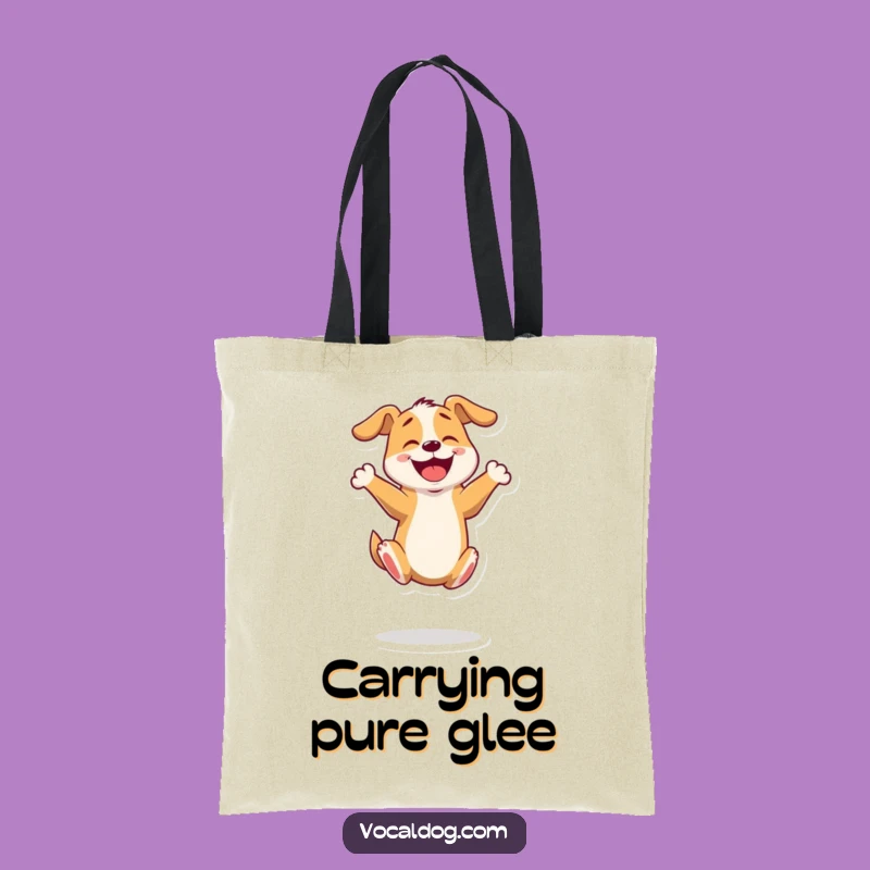 Funny Bouncing Dog Tote Bag: Energetic Errands, Practical Gift