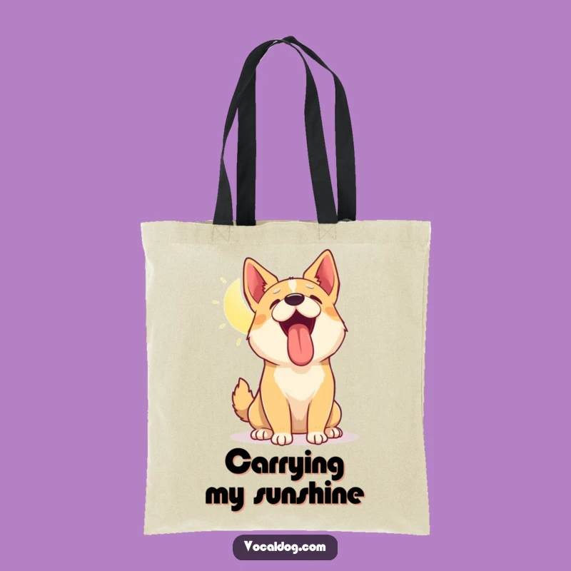 Funny Dog Sun Panting Tote Bag: Carry Your Sunshine Everywhere You Go