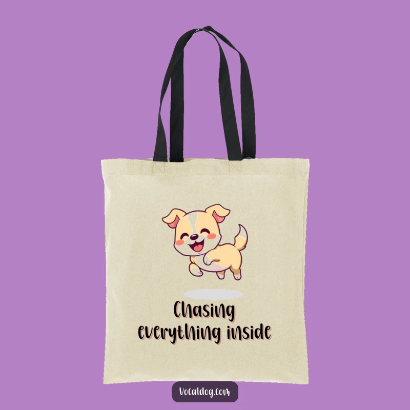 Funny Dog Tail Chase Tote Bag: Carry Your Fun On the Go