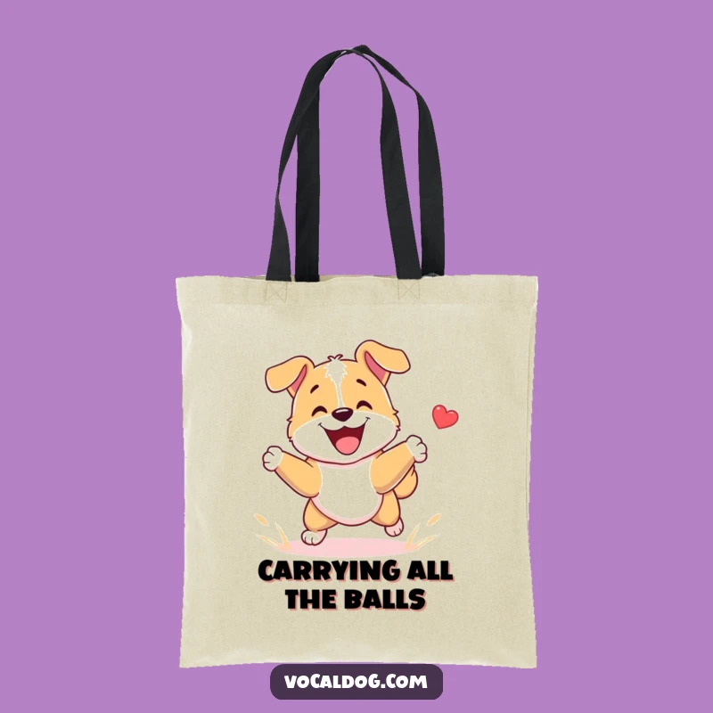 Funny Happy Fetch Dog Tote Bag: Carry Your Joyful Energy