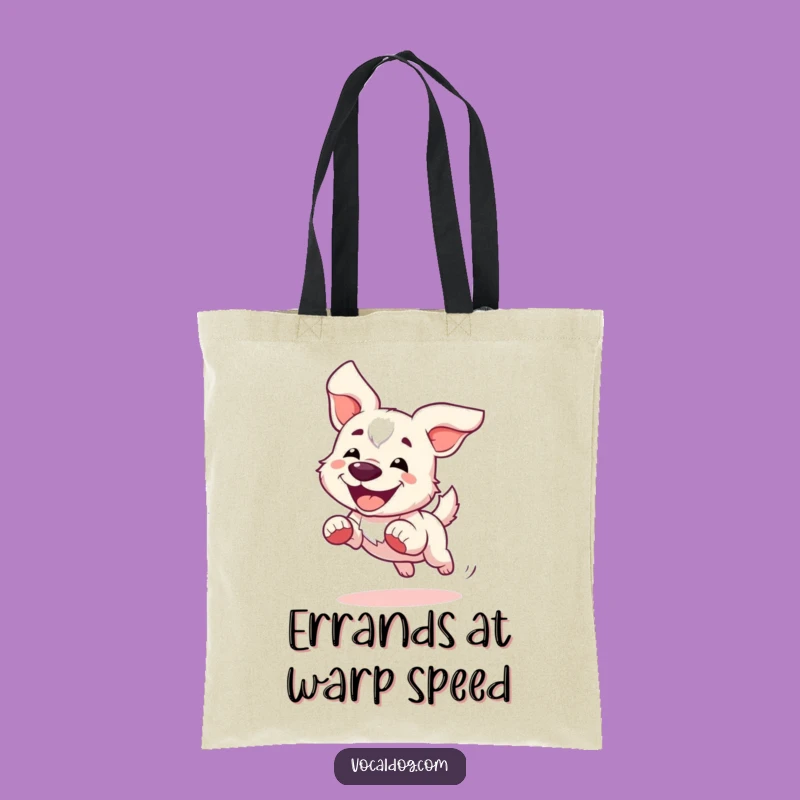 Funny Running Dog Tote Bag: Carry Your Essentials with Windswept Pup Flair
