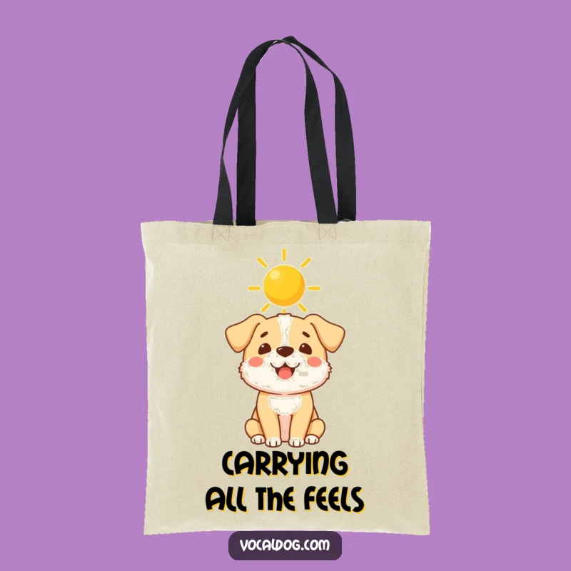 Funny Sunshine Halo Dog Tote Bag - Carry Your Joy Everywhere!
